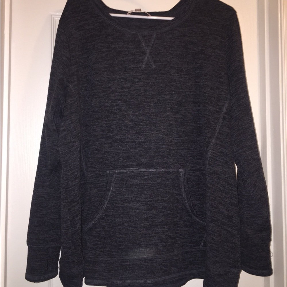 Casual heathered dark gray top